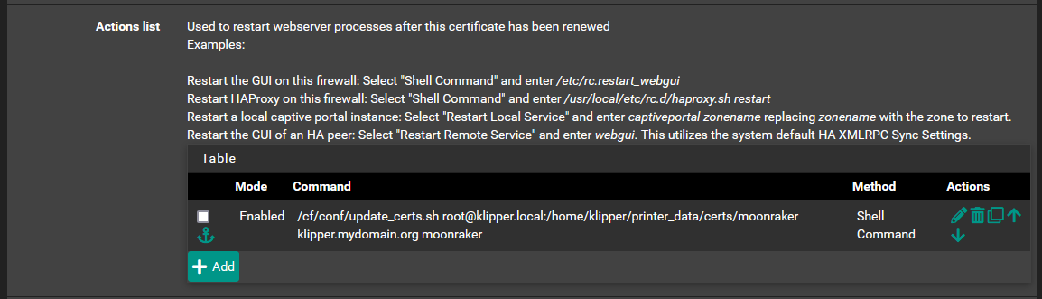 Automate ACME Certificate Transfer and Service Restart on pfSense